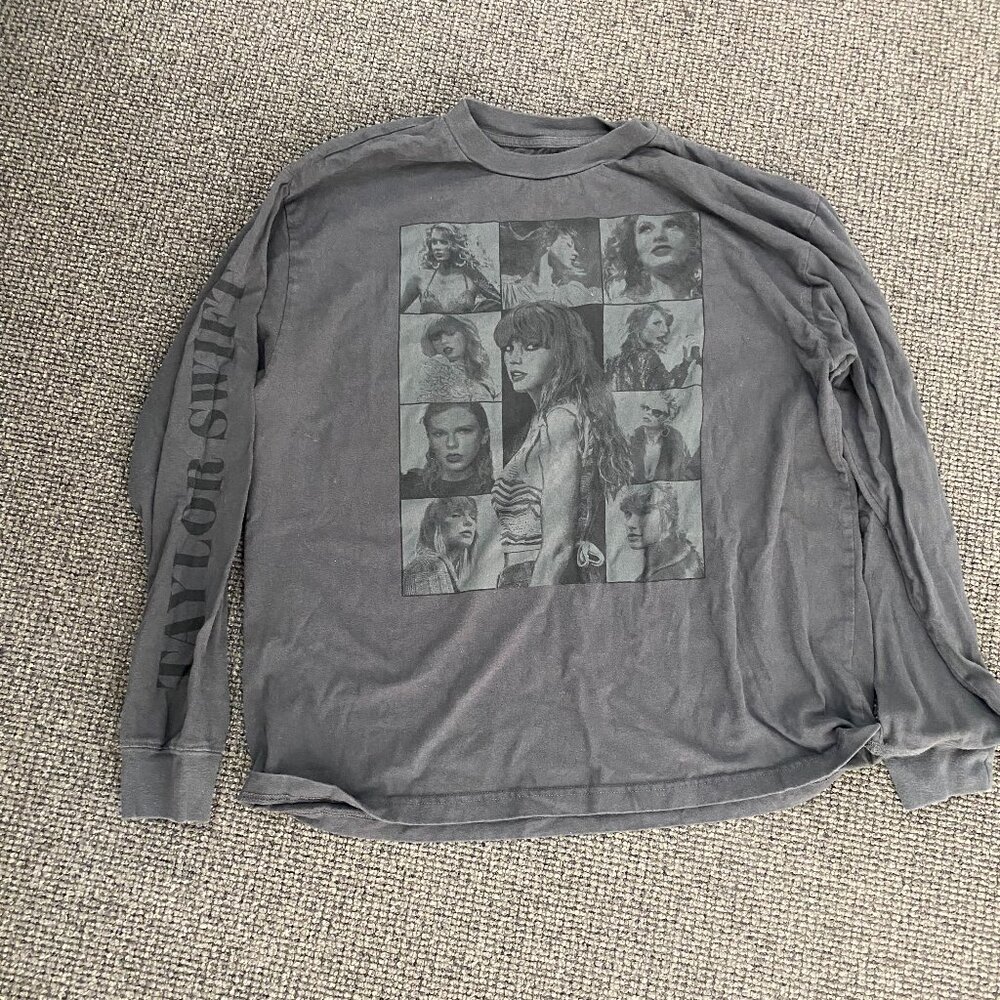 Like New! Official Taylor Swift Eras Tour Black Long Sleeve Shirt 100% Cotton L
